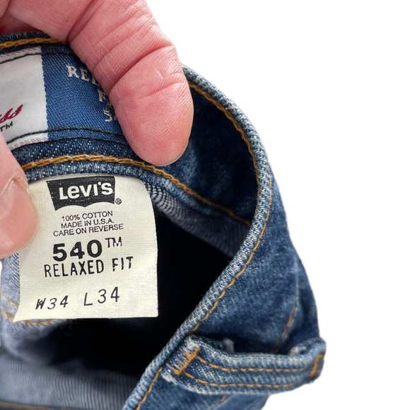 LEVIS 540 BROWN TAG VINTAGE MADE IN AMERICA JEANS SZ 34/34 - Picture 2 of 12